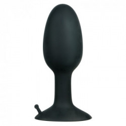 Backdoor Friend - Plug Anale in Silicone, Sfera di Stimolazione, Ventosa, Nero