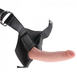King Cock Strap - Strap On con Dildo Realistico, Silicone Simil Pelle Vera, Rosa, Lungo, 20 CM