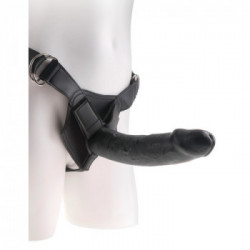 King Cock Strap 9 Dark - Strap On con Dildo Realistico, Colore Scuro