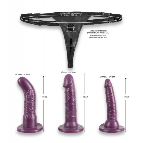 Bad Kitty - Set Strap On con 3 Dildo, Diverse...