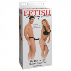 Fetish Fantasy For Him or Her Hollow - Strap On con Dildo Realistico, Nero, 15 cm, Ø 3,5 cm
