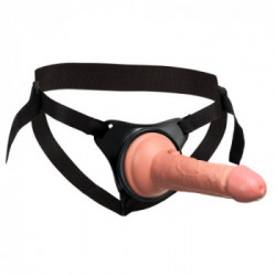King Cock Elite - Strap On con Dildo Realistico, con Cinghie, Silicone Simil Pelle, Rosa, Lungo 17 CM