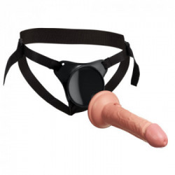 King Cock Elite - Strap On con Dildo Realistico, con Cinghie, Silicone Simil Pelle, Rosa, Lungo 17 CM