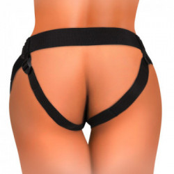 King Cock Elite - Strap On con Dildo Realistico, Silicone, Rosa, Testicoli Oscillanti Neri, Lungo 22 cm