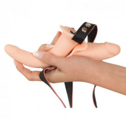 You2Toys Vibrating Double Strap - Strap On con Vibrazione, Dildo Realistico Doppio, Ricaricabile