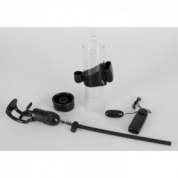 Mister Boner - Pompa per il Pene con Vibrazione, Trasparente, Vibrobullet, Lungo, 24 CM