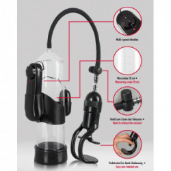 Mister Boner - Pompa per il Pene con Vibrazione, Trasparente, Vibrobullet, Lungo, 24 CM