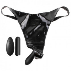 Fetish Fantasy Series - Slip con Vibratore,Perizoma, Nero, Remote Control, Ricarica Usb