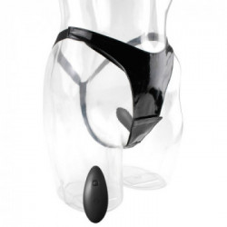 Fetish Fantasy Series - Slip con Vibratore,Perizoma, Nero, Remote Control, Ricarica Usb