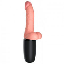King Cock - Vibratore Realistico con Testicoli, Impermeabile, Ricaricabile, Lungo, 27.1 cm