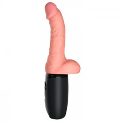 King Cock - Vibratore Realistico con Testicoli, Impermeabile, Ricaricabile, Lungo, 27.1 cm