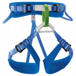 Petzl C015AA00 MACCHU Blu - Imbracatura bassa regolabile per bambini con peso inferiore a 40 kg