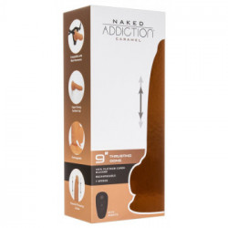 Naked Addiction - Vibratore Realistico, Remote Control, Color Caramello, Silicone, Lungo 22 cm