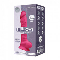 SILEXD - Vibratore Realistico, con Testicoli, Rosa, Silicone, Pieghevole, Ricaricabile
