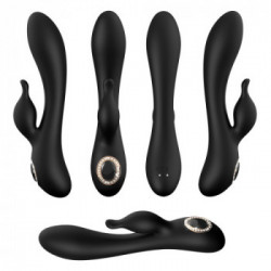 Cleopatra - Vibratore Punto G, Rabbit, Nero, Silicone, Ricaricabile, Lungo