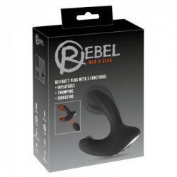 Rebel - Plug Anale, Remote Contro, Nero, Ergonomico, Ricaricabile