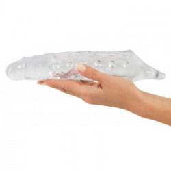 Crystal Skin Penis Sleeve - Guaina Fallica con Anello per Testicoli, Trasparente