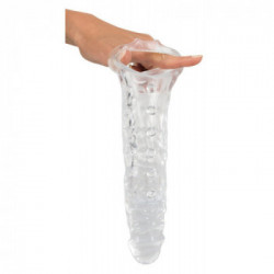 Crystal Skin Penis Sleeve - Guaina Fallica con Anello per Testicoli, Trasparente