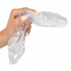Crystal Skin Penis Sleeve - Guaina Fallica con Anello per Testicoli, Trasparente