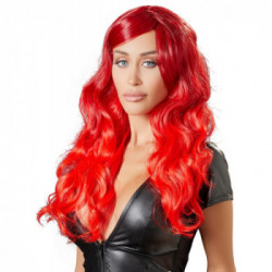 Cotelli Collection Wig Red - Parrucca, Capelli Lungi e Mossi, Colore Rosso