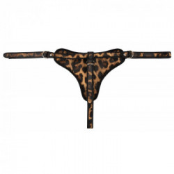 Exellent Power Leopard Frenzy String Leo - Perizoma Regolabile, Leopardato, Taglia S-L