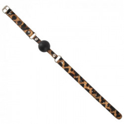 Exellent Power Gag Leo - Costrittivo per la Bocca con Palla, Cinghia Leopardata