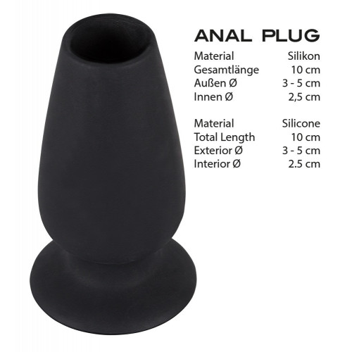 You2Toys - Plug Anale con Tappo, Nero, Silicone,
