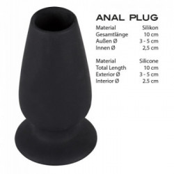 You2Toys - Plug Anale con Tappo, Nero, Silicone,