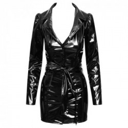 Blck Level Vinyl Dress M - Miniabito Nero