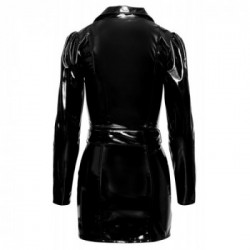 Blck Level Vinyl Dress M - Miniabito Nero