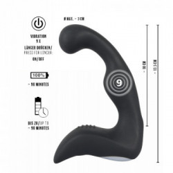 Rebel - Vibratore Anale, Punto P, Stimolante, Ricaricabile, Nero