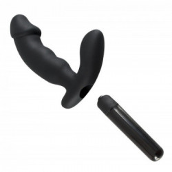 Rebel- Vibratore Anale, Silicone, Nero, con Batterie, Stimolante