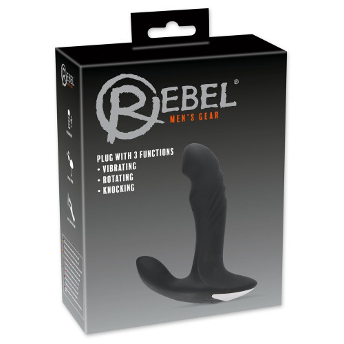 Rebel - Vibratore Anale, Nero, Silicone,...