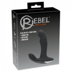 Rebel - Vibratore Anale, Nero, Silicone, Stimolante, Lungo
