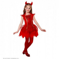 COSTUME DIAVOLESSA (vestito, corna) (116 cm / 4-5 Years)