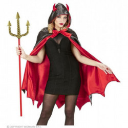 TRIDENTE SPIRALE DORATO - BASTONE ROSSO 120 cm