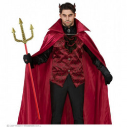 TRIDENTE SPIRALE DORATO - BASTONE ROSSO 120 cm