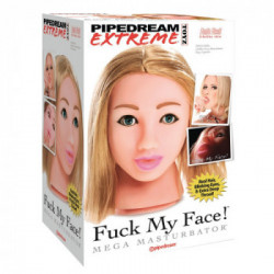 Pipedream Extreme Toyz Fuck My Face - Masturbatore a Forma di Testa, Senza Vibrazione, Carnagione Chiara, Capelli Biondi