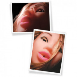 Pipedream Extreme Toyz Fuck My Face - Masturbatore a Forma di Testa, Senza Vibrazione, Carnagione Chiara, Capelli Biondi