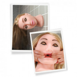 Pipedream Extreme Toyz Fuck My Face - Masturbatore a Forma di Testa, Senza Vibrazione, Carnagione Chiara, Capelli Biondi