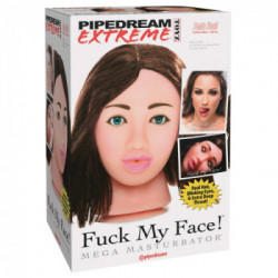 Pipedream Extreme Toyz Fuck my Face - Masturbatore a Forma di Testa, Senza Vibrazione, Carnagione Chiara, Capelli Castani