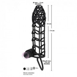 Black Velvets - Guaina Fallica con Vibrazione, VibroBullet, Nera, Silicone, con Batterie