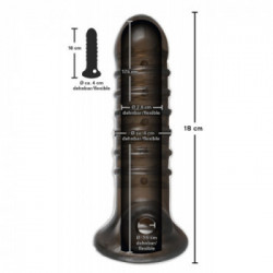 Rebel - Guaina Fallica, Manicotto Scanalato, Color Fumè, Lungo