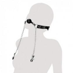 Fetish Fantasy Extreme Deluxe Ball Gag and Nipple - Costrittivo per la Bocca con Palla e Mollette per Capezzoli