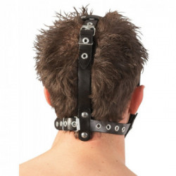 Zado LeatherHead Harness With Dildo - Maschera Costrittiva con Dildo