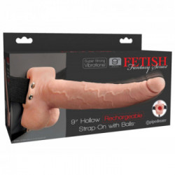 Fetish Fantasy - Strap On con Vibrazione, 10 Modalità, Dildo Realistico, Ricaricabile, Lungo