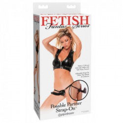 Fetish Fantasy - Strap On con Dildo Realistico, Lungo, Nero, Stimolante