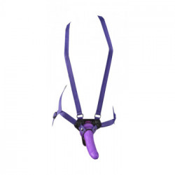 Dillio Strap - Strap On, con Bretelle, Azione Pegging, Stimolante, Viola