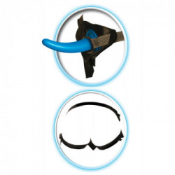 Fetish Fantasy - Strap On con Dildo Realistico, Silicone, Blu, Stimolante