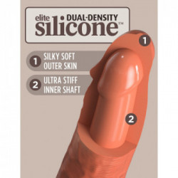 King Cock Elite Dual Density 8 - Dildo Realistico con Vibrazione, Impermeabile, Ricaricabile, 20 cm, Ø max. 5,4 cm